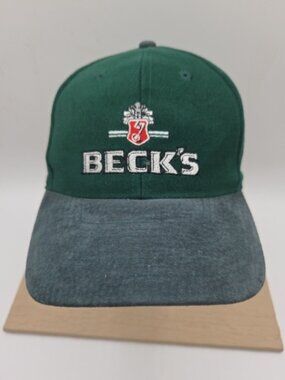 Beck’s Beer Hat • Green Strapback • Embroidered Logo Cap